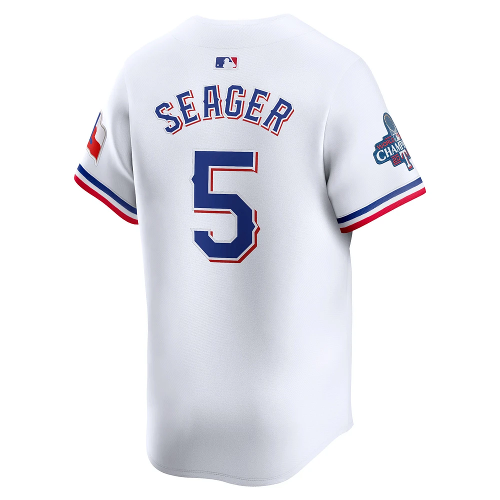 Maillot Nike Corey Seager blanc Texas Rangers domicile 2023 World Series Champions Limited pour homme