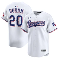 Maillot de joueur alternatif Nike Ezequiel Duran blanc Texas Rangers pour homme