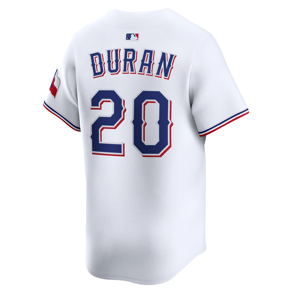 Maillot de joueur alternatif Nike Ezequiel Duran blanc Texas Rangers pour homme