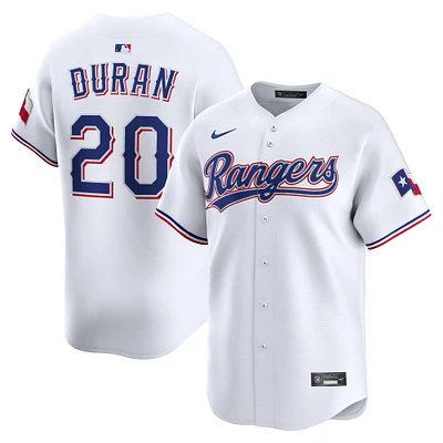 Maillot de joueur alternatif Nike Ezequiel Duran blanc Texas Rangers pour homme