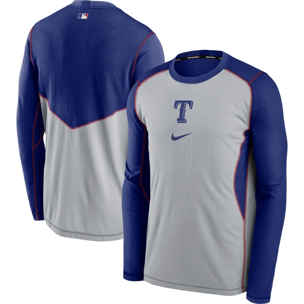 Lids Texas Rangers Nike Authentic Collection Game Performance Pullover  Sweatshirt - Gray/Royal