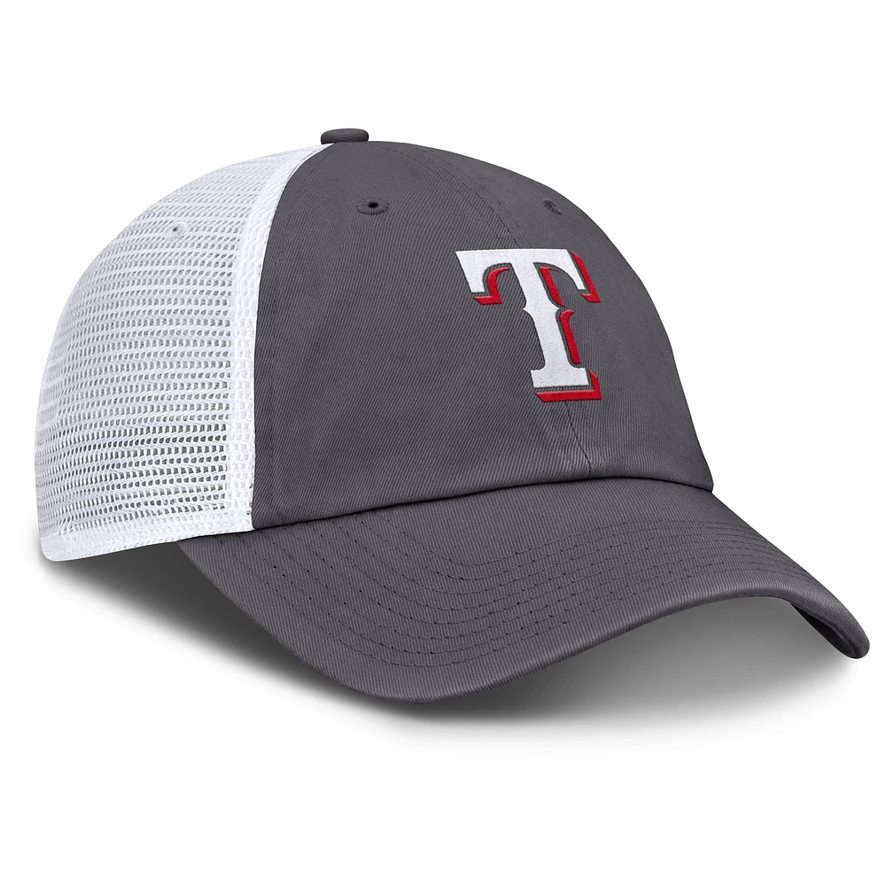 Casquette de camionneur ajustable Nike grise Texas Rangers pour homme