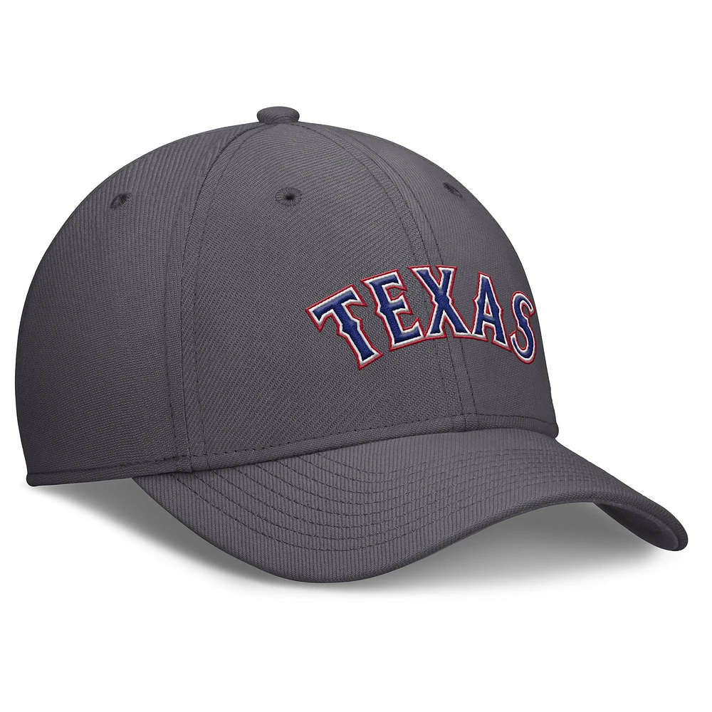 Men's Nike  Gray Texas Rangers Swoosh Performance Flex Hat