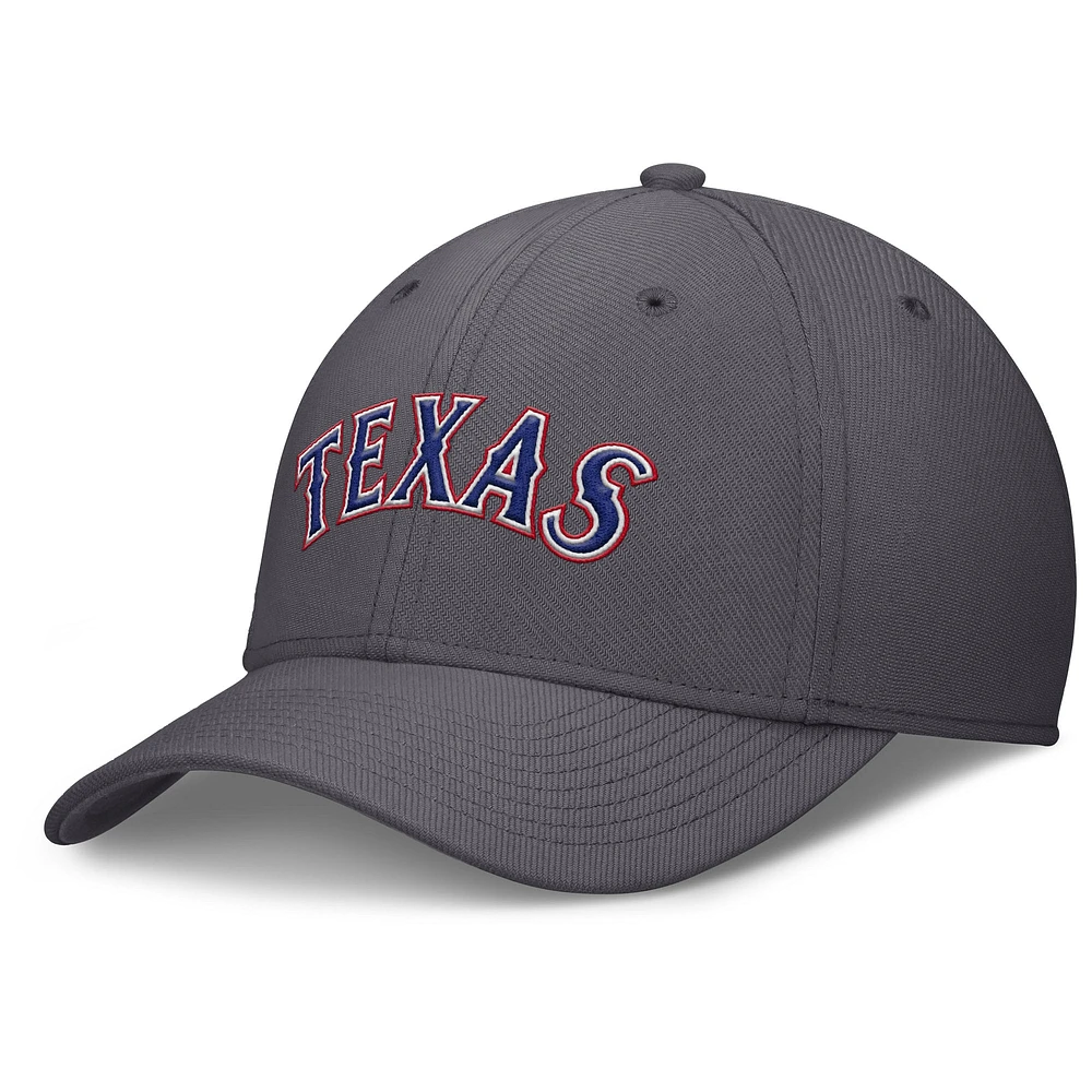 Men's Nike  Gray Texas Rangers Swoosh Performance Flex Hat