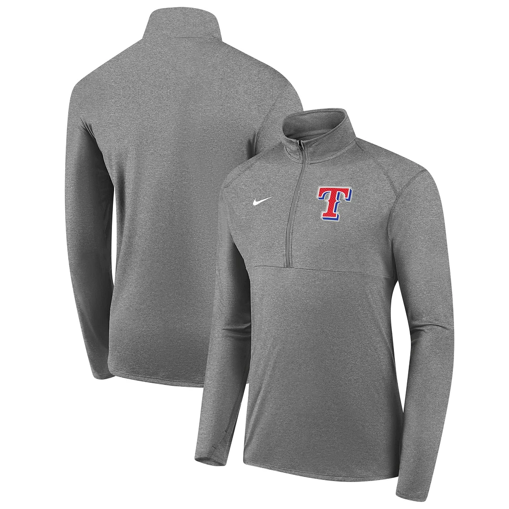 Veste à enfiler demi-zip Nike grise Texas Rangers Team Logo Element Performance pour homme