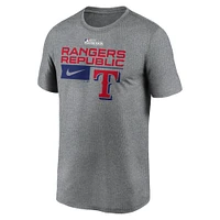 Men's Nike  Heather Charcoal Texas Rangers 2023 Postseason Legend Performance T-Shirt