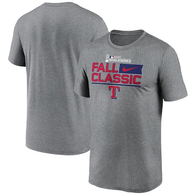 Men's Nike  Heather Charcoal Texas Rangers 2023 World Series Fall Classic T-Shirt