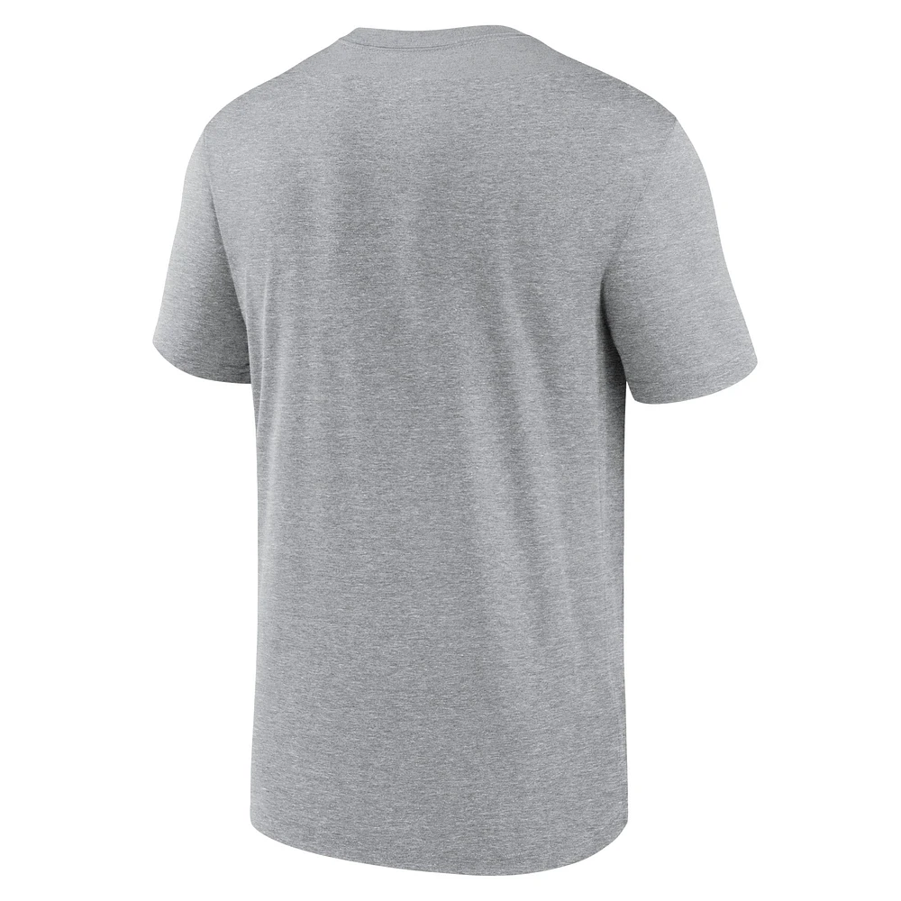 T-shirt de performance tri-mélange Nike Heather Charcoal Texas Rangers Authentic Collection Early Work pour homme