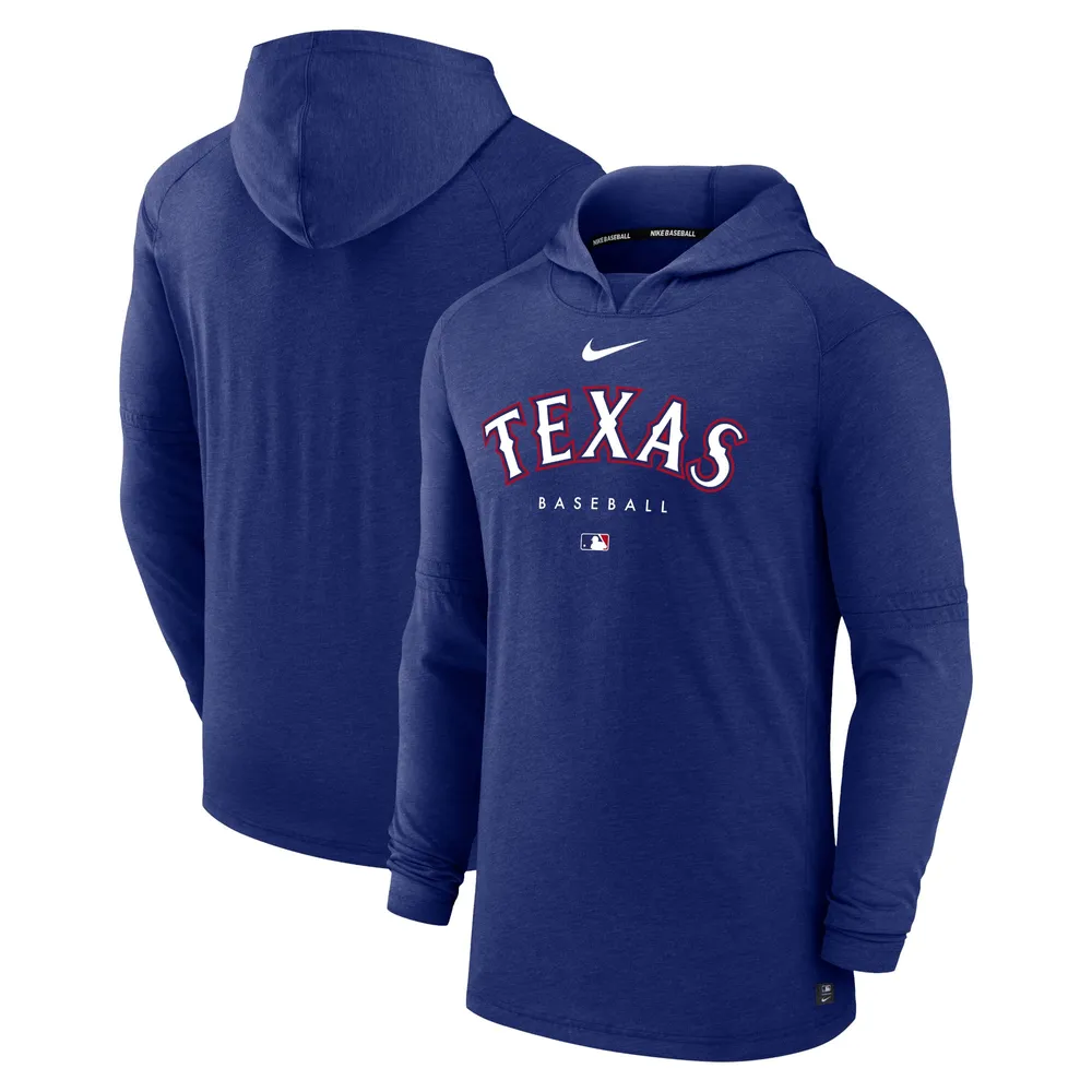 Sweat à capuche enfiler triple mélange Performance Nike Heather Royal Texas Rangers Authentic Collection pour Homme