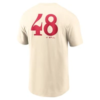 Men's Nike Jacob deGrom Cream Texas Rangers City Connect Fuse Name & Number T-Shirt