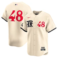 Men's Nike Jacob deGrom Cream Texas Rangers City Connect Limited Jersey