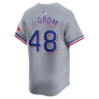 Maillot Nike Jacob deGrom pour homme, gris, Texas Rangers, extérieur, joueur limité