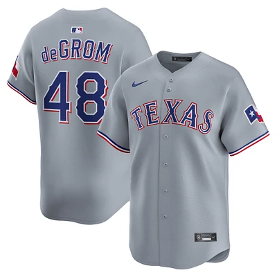 Maillot de joueur Nike Jacob deGrom gris Texas Rangers Road Limited pour homme