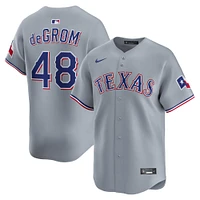 Maillot de joueur Nike Jacob deGrom gris Texas Rangers Road Limited pour homme