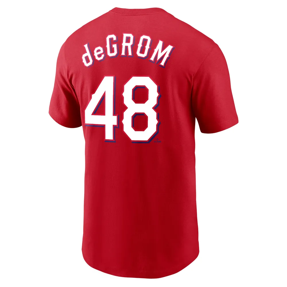 Nike Men's Nike Jacob deGrom Red Texas Rangers 2023 Name & Number