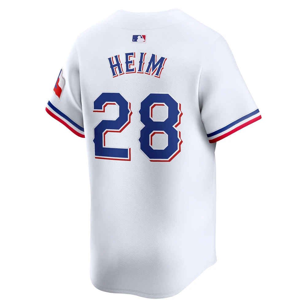 Maillot de joueur Nike Jonah Heim blanc Texas Rangers Home Limited pour homme