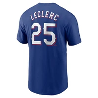 T-shirt Nike pour homme José Leclerc Royal Texas Rangers Fuse avec nom et numéro