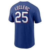 T-shirt Nike Jose Leclerc Royal Texas Rangers avec nom et numéro de joueur pour homme