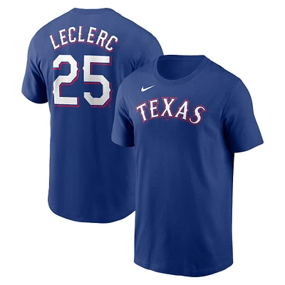 T-shirt Nike Jose Leclerc Royal Texas Rangers avec nom et numéro de joueur pour homme