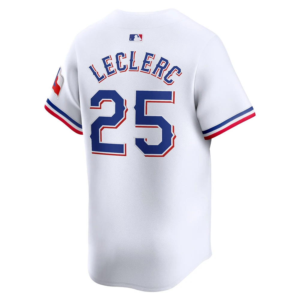 Maillot de joueur Nike Jose Leclerc Texas Rangers Home Limited pour homme, blanc