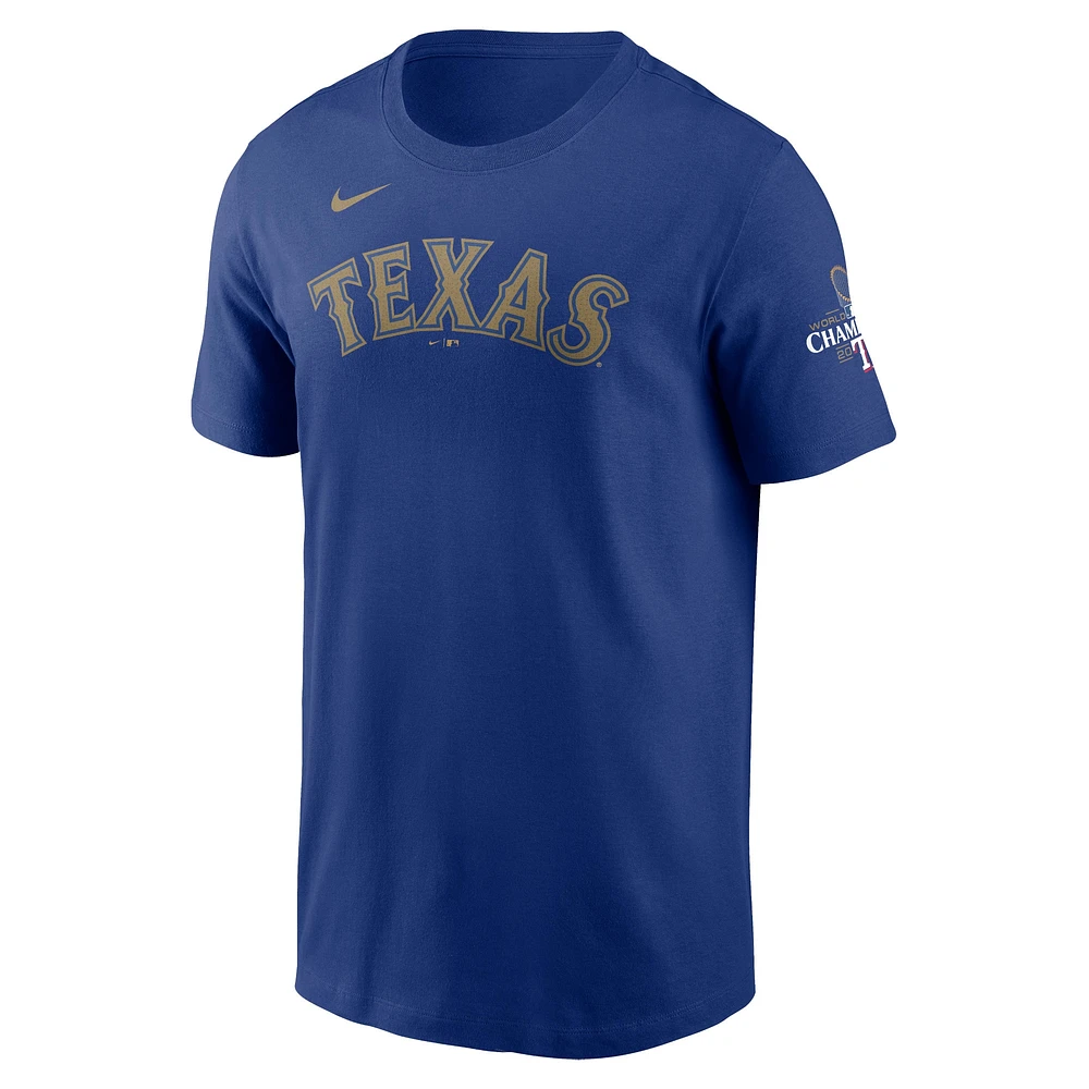 Men's Nike Josh Jung Royal Texas Rangers 2024 Gold Collection Name & Number T-Shirt