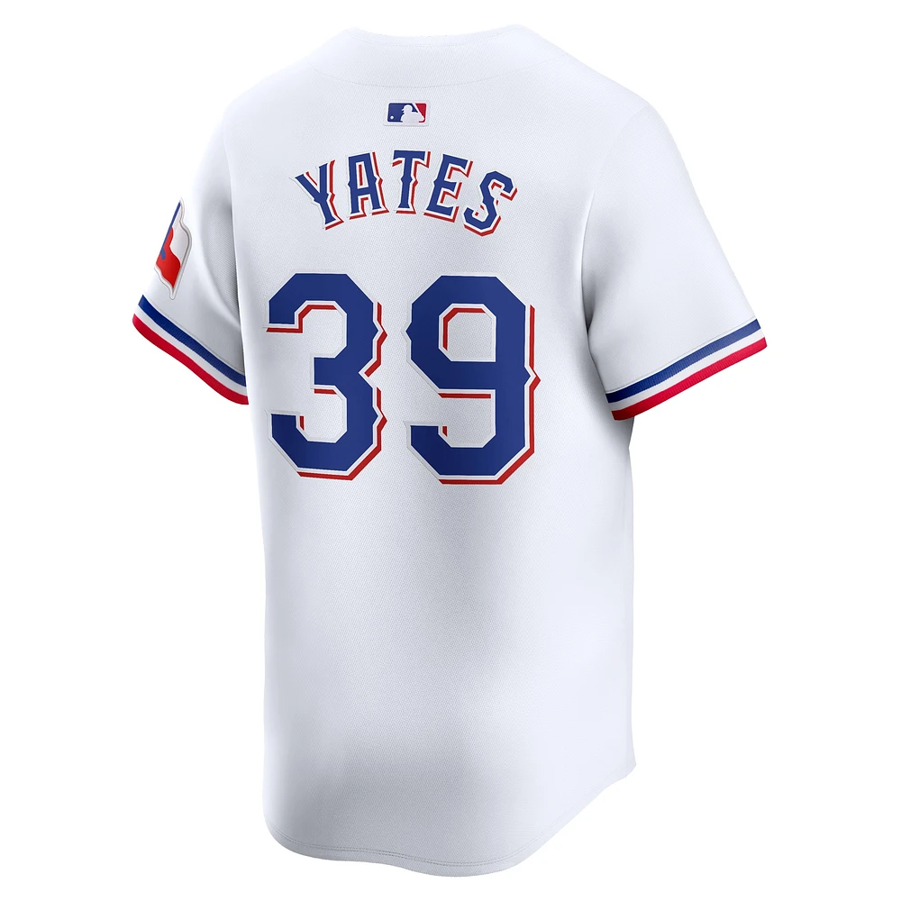 Maillot de joueur Nike Kirby Yates blanc Texas Rangers Home Limited pour homme