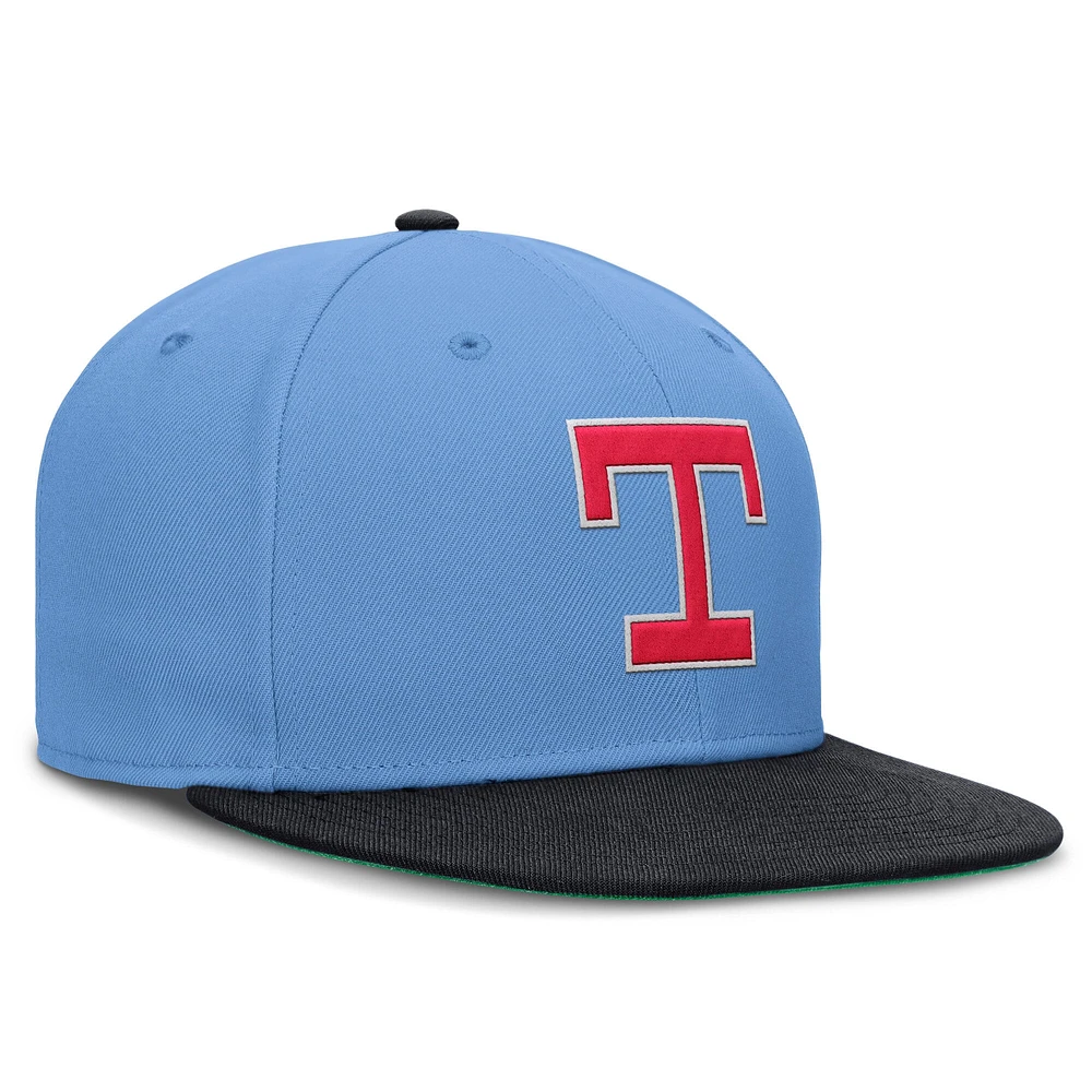 Men's Nike  Light Blue/Navy Texas Rangers True Primetime Two-Tone Performance Fitted Hat