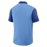 Polo Nike Performance bleu clair/bleu royal pour homme, collection Cooperstown, Texas Rangers, à blocs de couleurs Victory