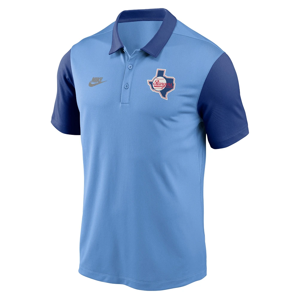 Polo Nike bleu clair Texas Rangers Franchise Cooperstown Collection pour homme