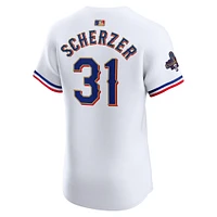 Maillot de joueur d'élite Nike Max Scherzer pour hommes des Texas Rangers 2024 Gold Collection blanc