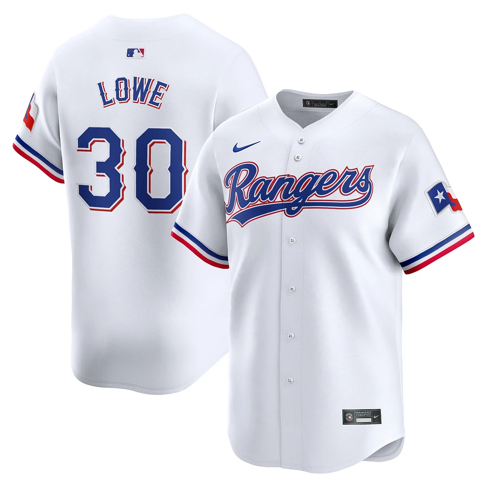 Maillot de joueur Nike Nathaniel Lowe Texas Rangers Home Limited pour homme, blanc