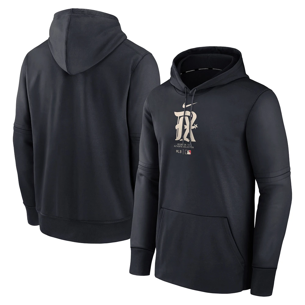 Men's Nike Navy Texas Rangers Authentic Collection City Connect Practice Performance Pullover Hoodie