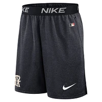 Short d'entraînement de performance Nike Texas Rangers City Connect Authentic Collection pour homme, bleu marine