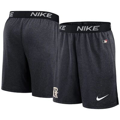 Short d'entraînement de performance Nike Texas Rangers City Connect Authentic Collection pour homme, bleu marine