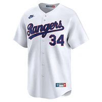 Maillot Nike Nolan Ryan pour homme, blanc, Texas Rangers, collection rétro Cooperstown, édition limitée