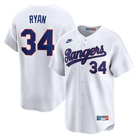 Maillot Nike Nolan Ryan pour homme, blanc, Texas Rangers, collection rétro Cooperstown, édition limitée