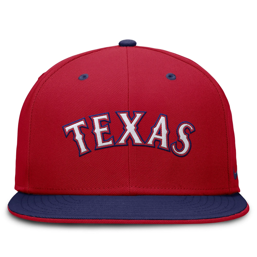 Men's Nike  Red/Royal Texas Rangers True Primetime Two-Tone Performance Fitted Hat