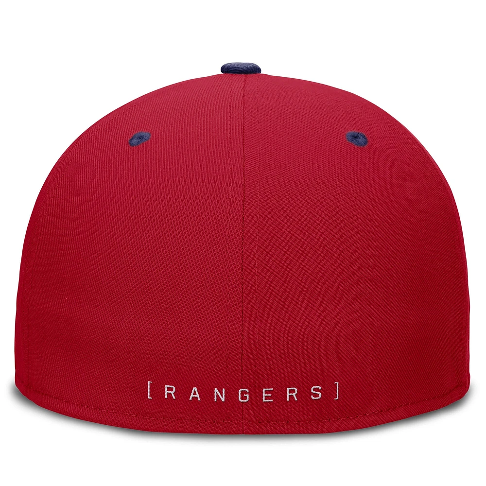 Men's Nike  Red/Royal Texas Rangers True Primetime Two-Tone Performance Fitted Hat