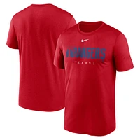 T-shirt Nike rouge Texas Rangers Knockout Legend Performance pour homme