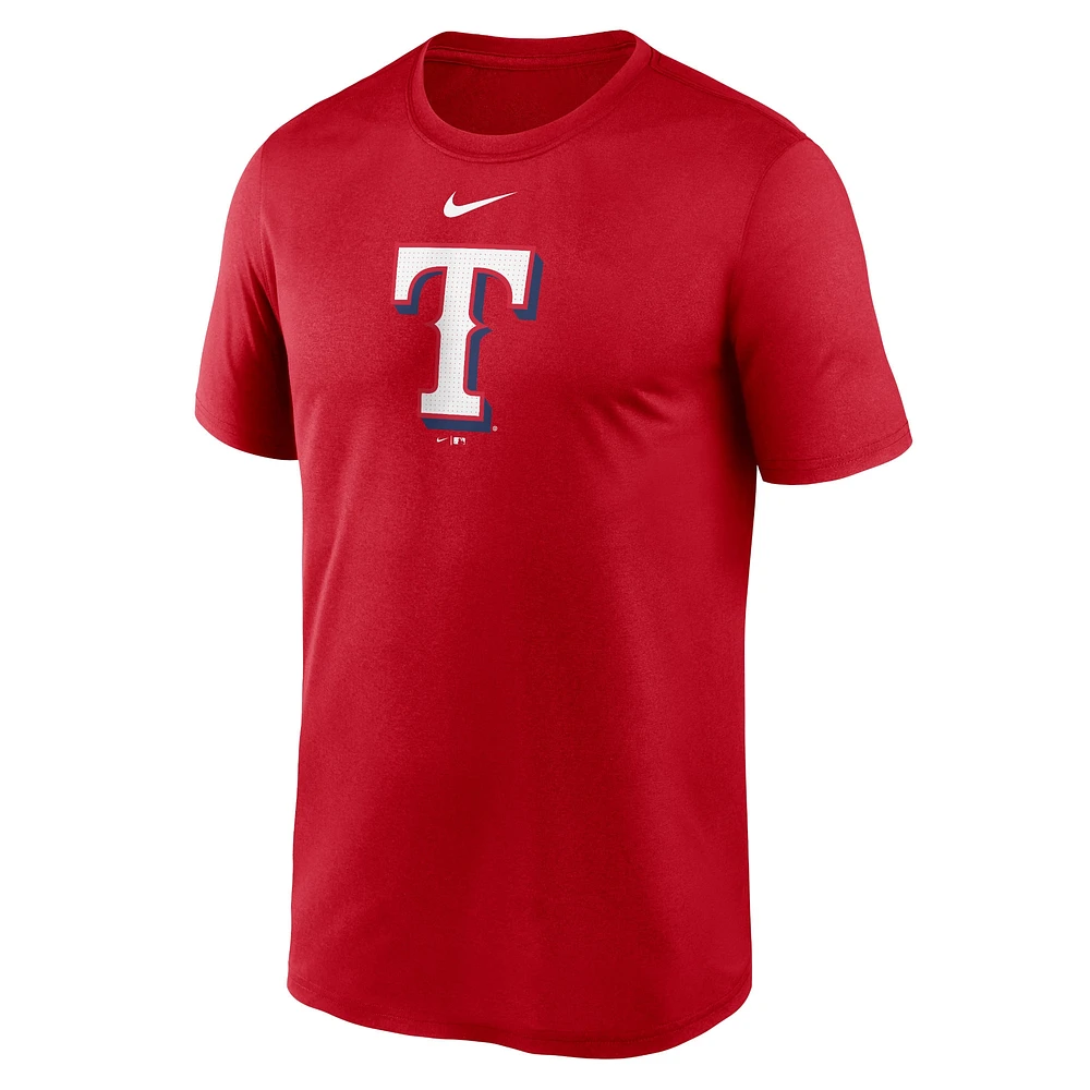 T-shirt de performance Nike Texas Rangers Legend Fuse avec grand logo pour homme, rouge