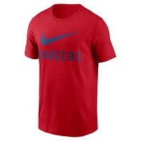 T-shirt Nike rouge Texas Rangers Swoosh pour homme