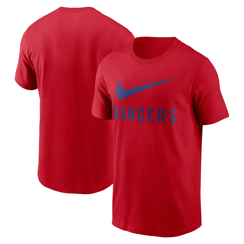 T-shirt Nike rouge Texas Rangers Swoosh pour homme
