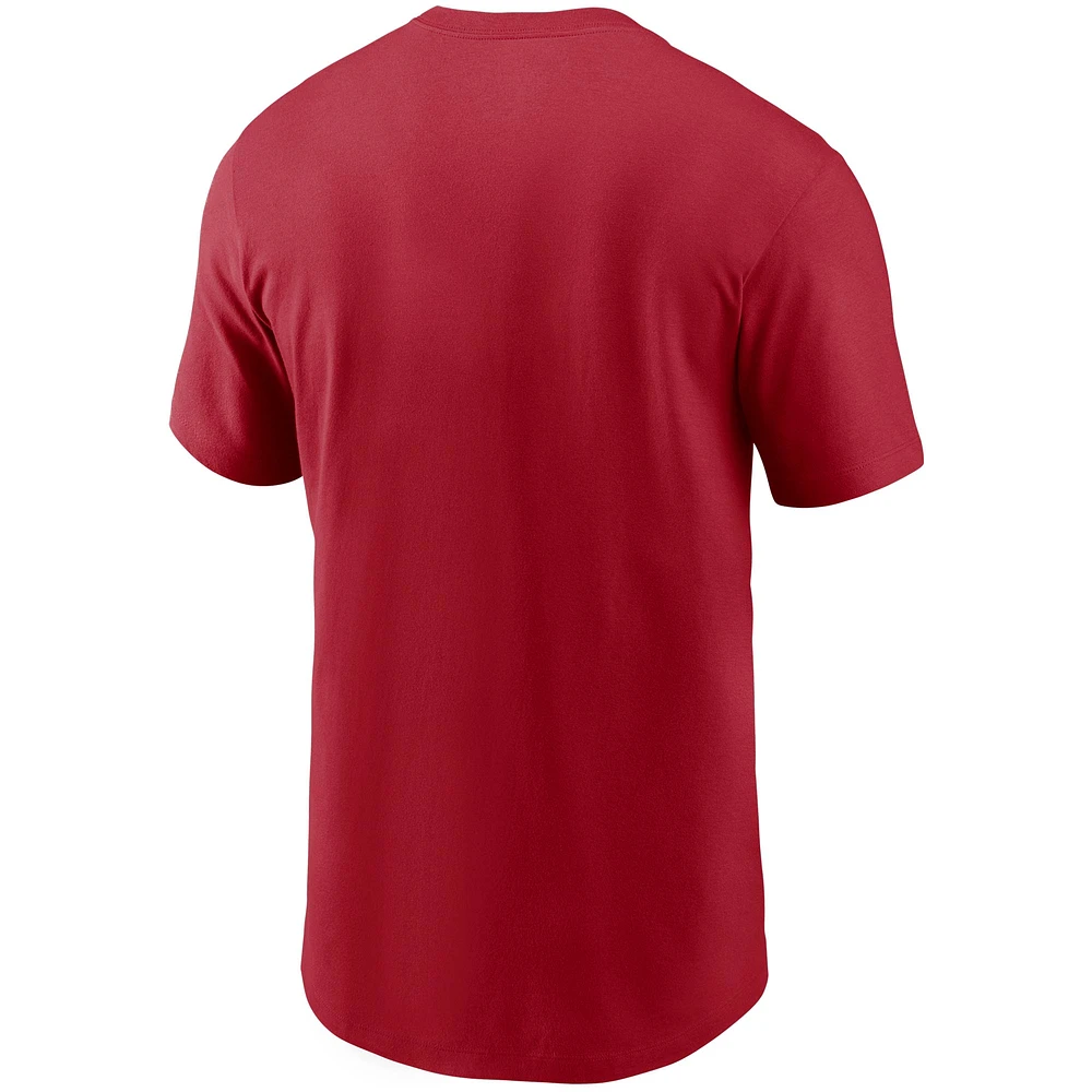 T-shirt Nike Texas Rangers Team Wordmark pour homme rouge