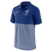 Polo à rayures pour homme Texas Rangers Home Plate Nike Royal/Gris