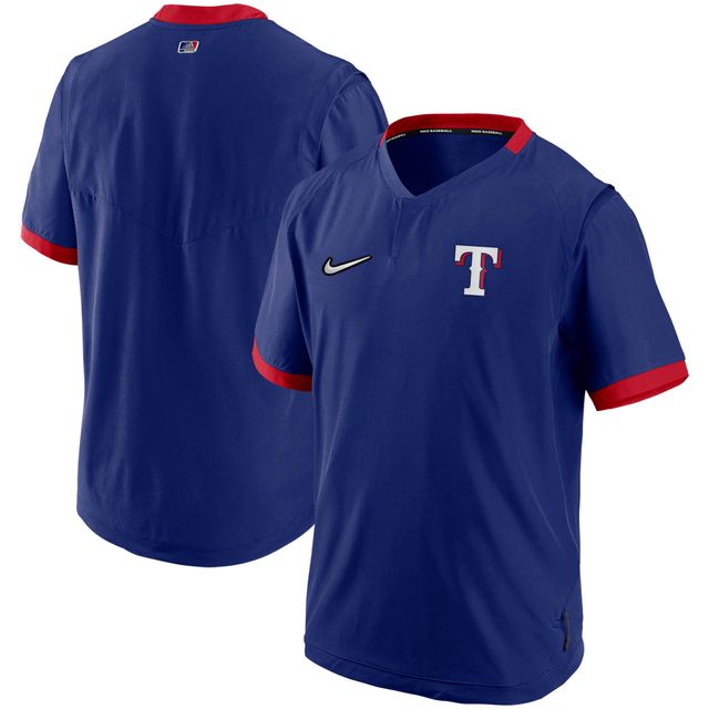 Veste à enfiler chaude manches courtes Nike Texas Rangers Authentic Collection pour Homme Royal/Rouge