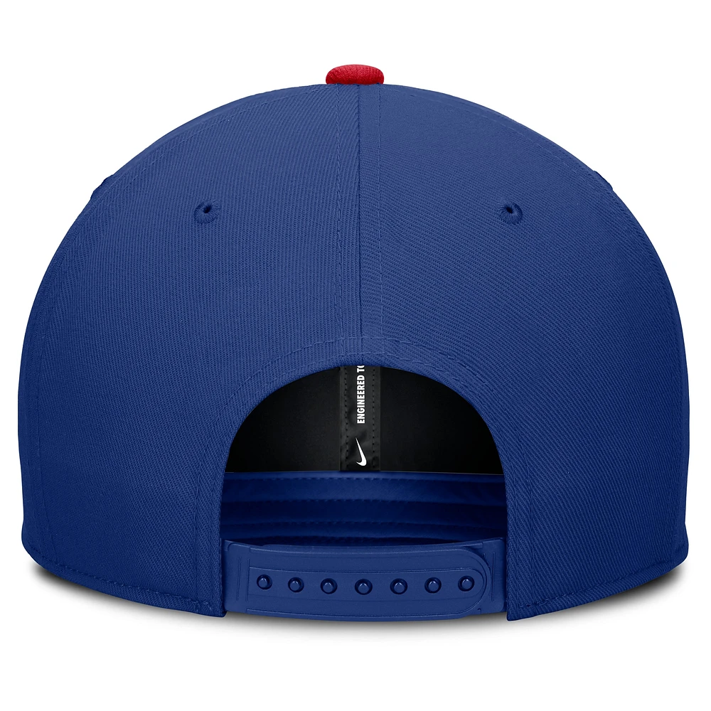 Men's Nike Royal/Red Texas Rangers Pro Performance Snapback Hat
