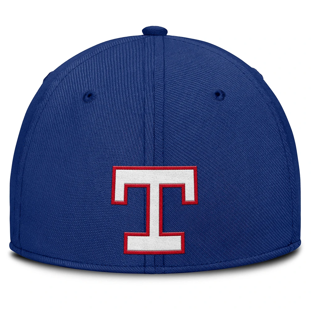 Men's Nike Royal/Red Texas Rangers Rise Swoosh Performance Flex Hat