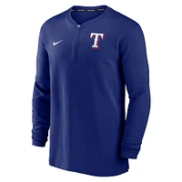 Haut à quart de zip Nike Royal Texas Rangers Authentic Collection Game Time Performance pour homme