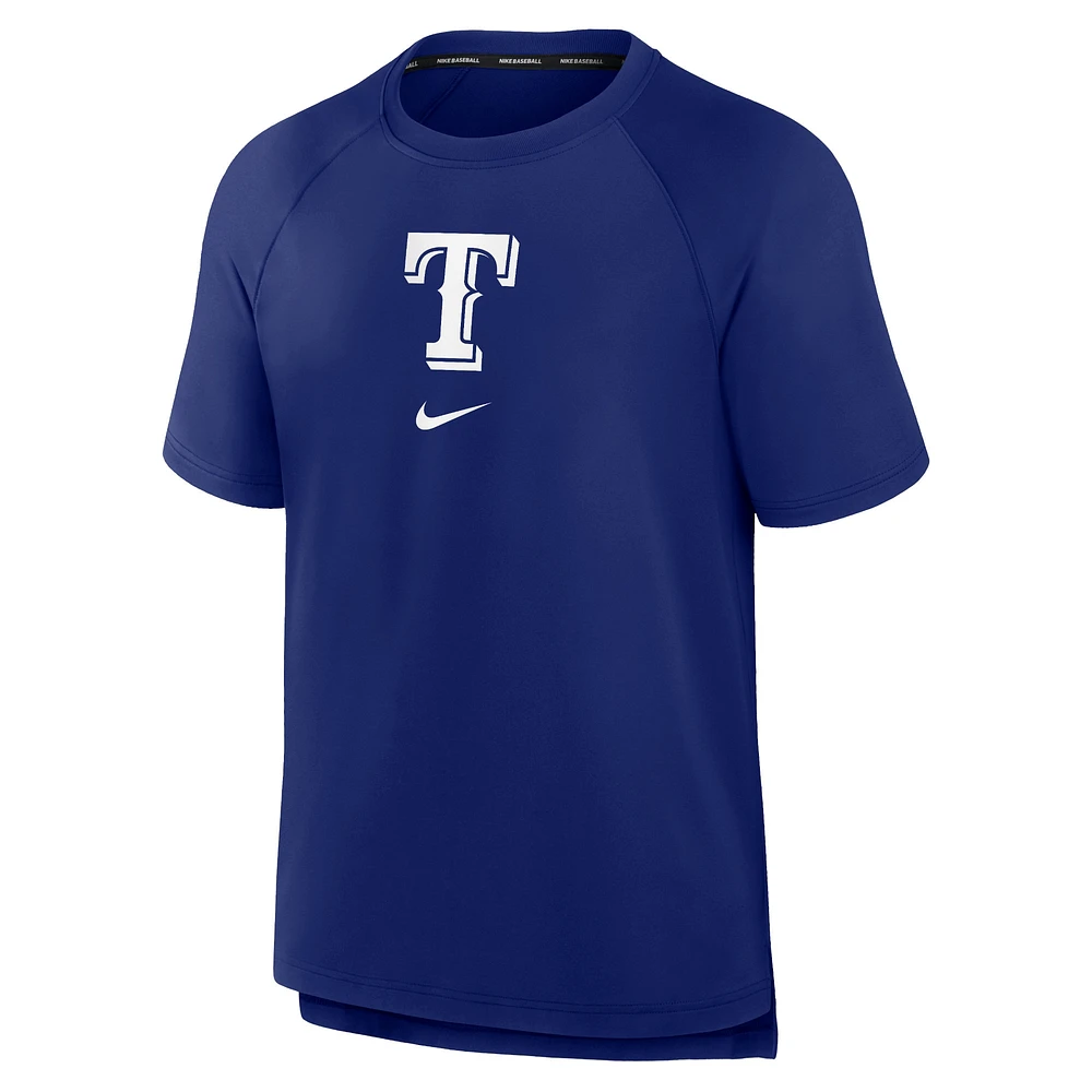 T-shirt de performance raglan d'avant-match Nike Royal Texas Rangers Authentic Collection pour homme