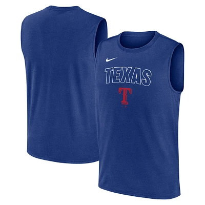 Débardeur Nike Royal Texas Rangers Performance Muscle pour homme